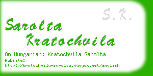 sarolta kratochvila business card
